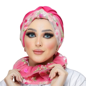 Turban & Scarf One piece knot crepe material * Indian tulle -Smile Turbans - 892