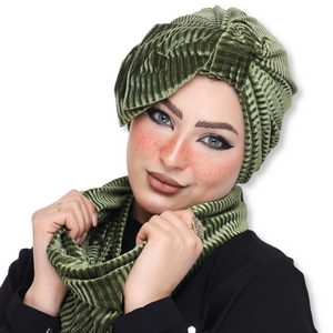 Turban&Scarf Half a bow, one piece velvet -Smile Turbans - 1057