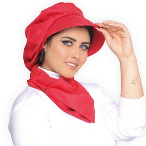 Beret&Scarf One piece beret cap suede -Smile Turbans - 1625