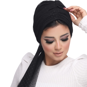 turban Drape two pieces Tulle Material -Smile Turbans - 1228