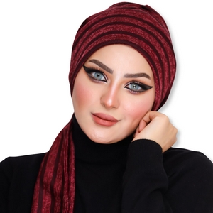 Turban Multi way tie Striped brooch -Smile Turbans - 935