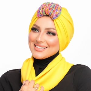 turban  &scarf Crown one piece crepe -Smile Turbans - 1491