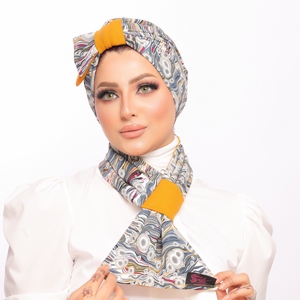 Turban & Scarf Half a bow Armani satin material -Smile Turbans - 1503