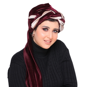 Turban plexus Tow piece velvet -Smile Turbans - 1451