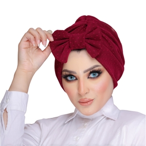 turban & scarf Double face crossover and bow Tulle Material -Smile Turbans - 861