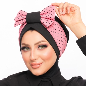 Turban & Scarf A moving bow crepe material -Smile Turbans - 1492