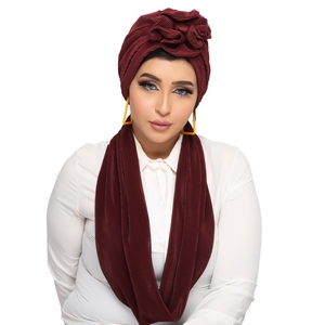 turban & scarf flower Bliss satin material -Smile Turbans - 1331