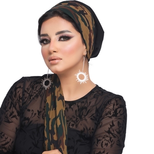 Turban Multi-way two pieces crepe material * chiffon -Smile Turbans - 1173