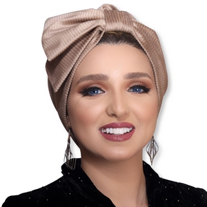 Turban Half a bow, one piece suede -Smile Turbans - 504