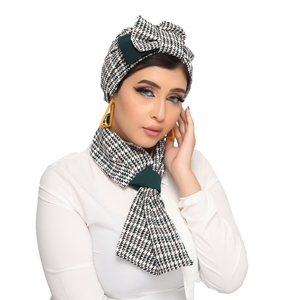 Turban & Scarf Half a bow crepe material -Smile Turbans - 1303