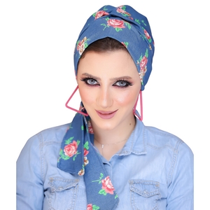 Turban Multi way tie material jeans -Smile Turbans - 770