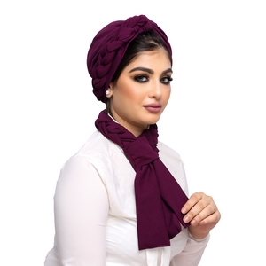 turban  &scarf Plait it on one side crepe -Smile Turbans - 1287