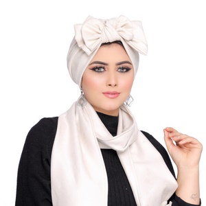 Turban&Scarf Drape it in two pieces with a tie suede -Smile Turbans - 1737