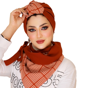 Turban & Scarf Crown one piece crepe material -Smile Turbans - 679