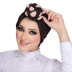 turban  Two-color cupcake crochet -Smile Turbans - 853