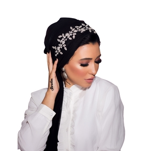 turban Scotch  With accessories Tulle Material -Smile Turbans - 1803