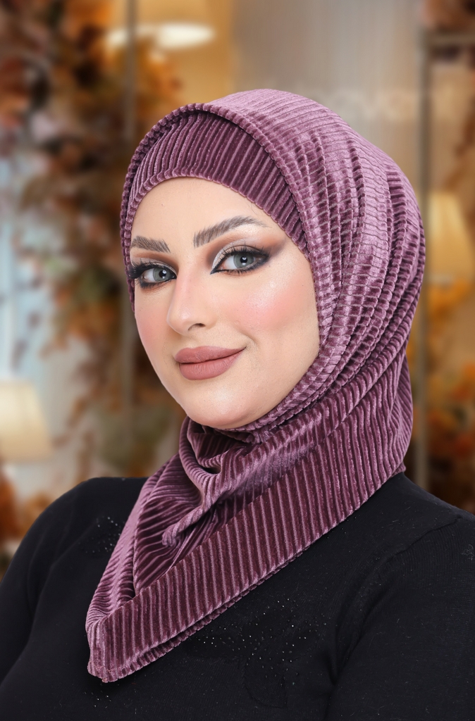 Hijab Ready-made hijab without pins velvet - Smile Turbans - 1001