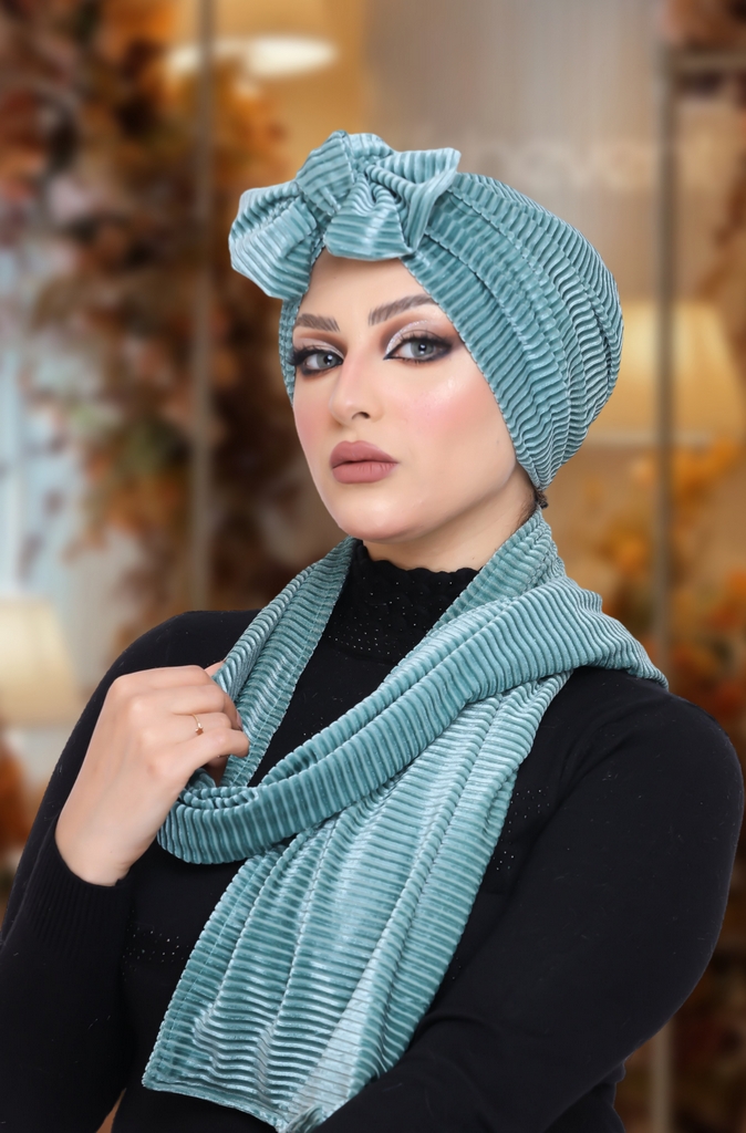Turban  & Scarf bow velvet - Smile Turbans - 1015