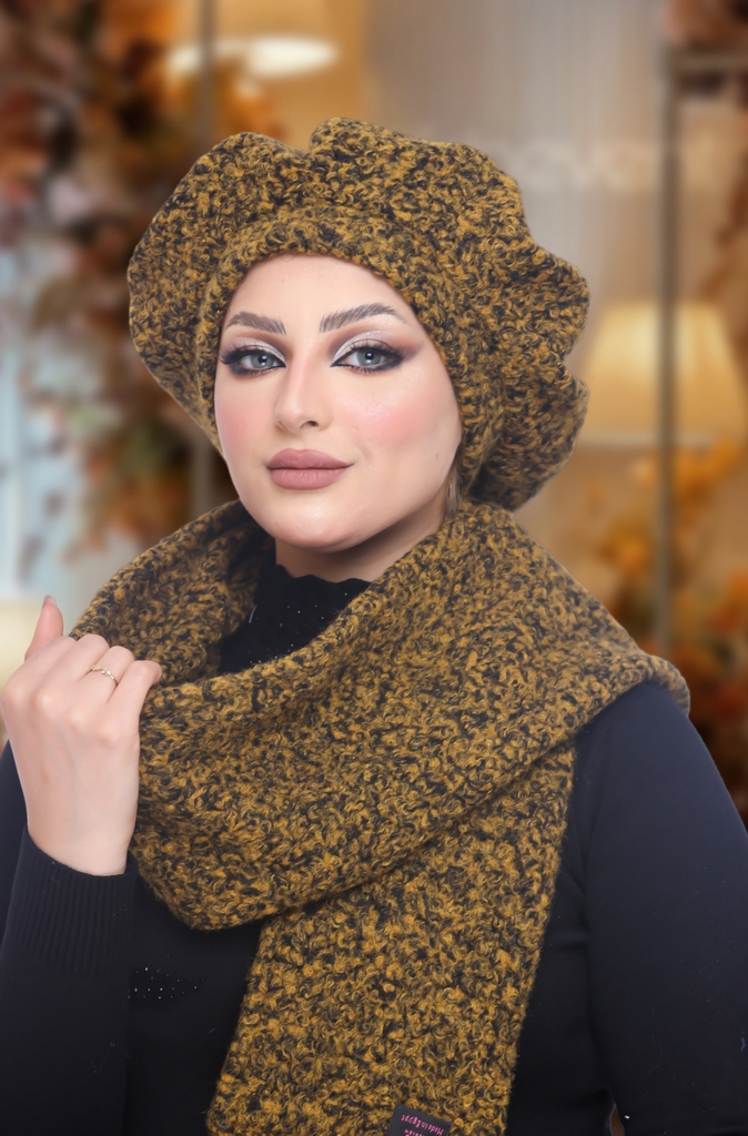 Beret & Scarf Beret wool - Smile Turbans - 1035