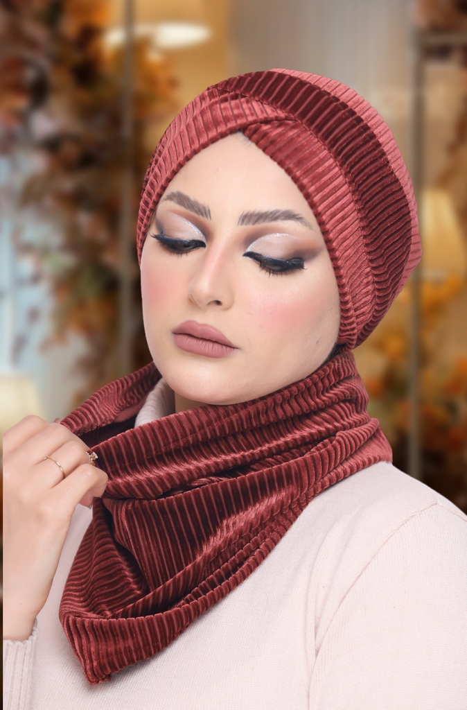 Hijab Ready-made hijab without pins velvet - Smile Turbans - 1044
