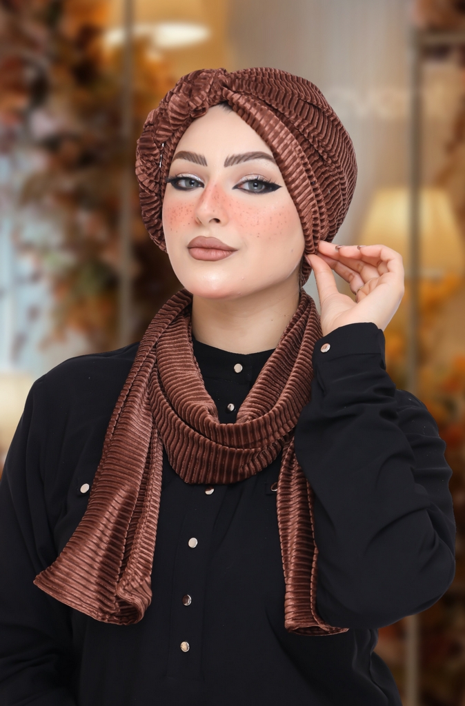 Turban  & Scarf Plait it on one side velvet - Smile Turbans - 1056