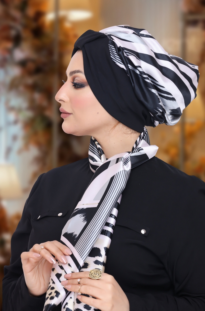 Turban Multi-way satin material - Smile Turbans - 1068