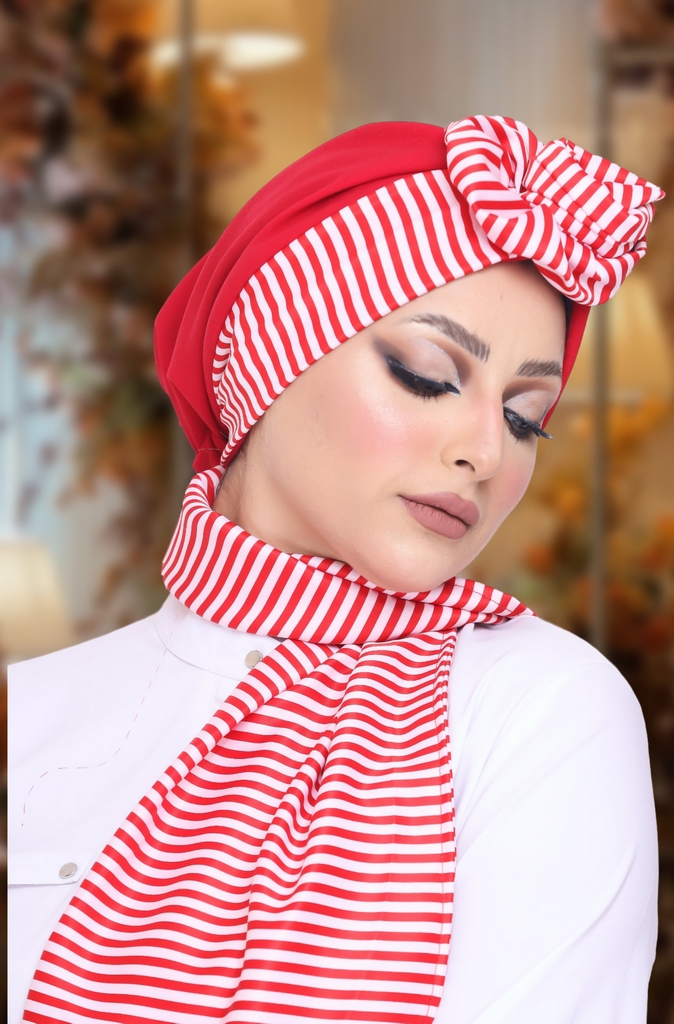 Turban  & Scarf cupcake crepe material * Armani satin - Smile Turbans - 1074