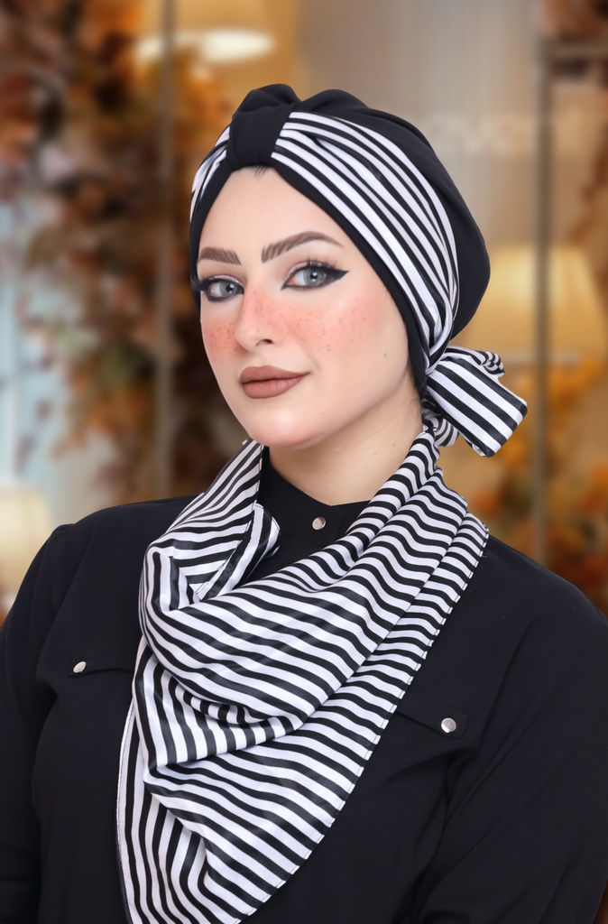Turban  & Scarf Multi-way satin material - Smile Turbans - 1099