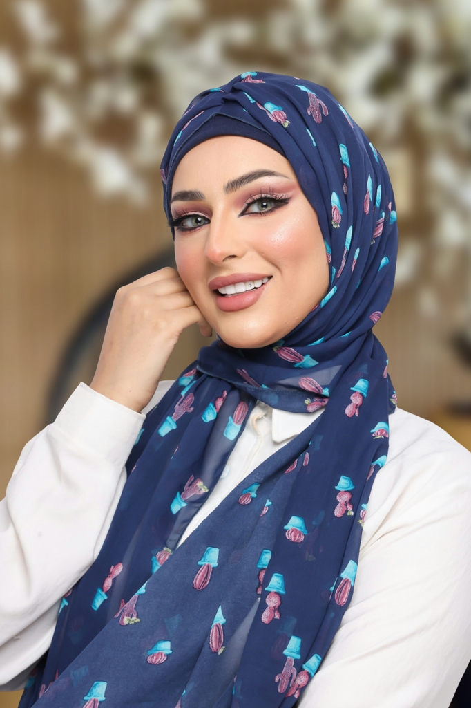 Hijab Ready-made hijab without pins chiffon - Smile Turbans - 1104