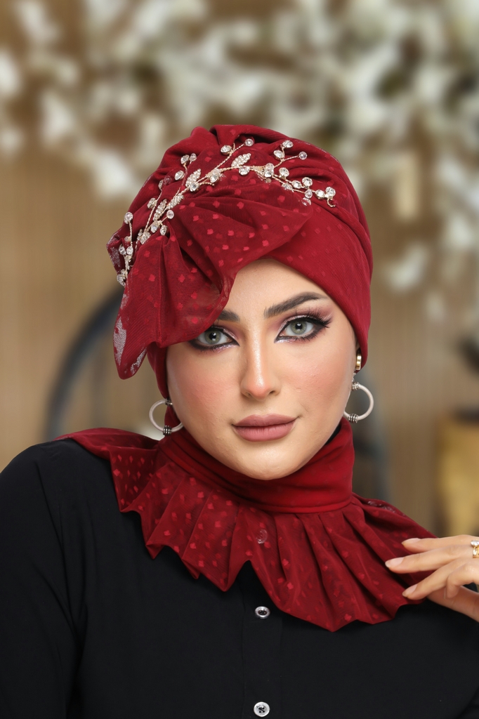 Turban  & Scarf bow crepe material - Smile Turbans - 1150