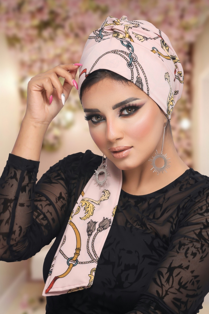Turban Multi way tie Rosaline material - Smile Turbans - 1182