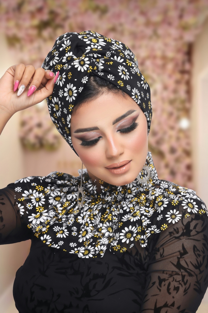 Turban  & Scarf Crocs one piece Tulle - Smile Turbans - 1184