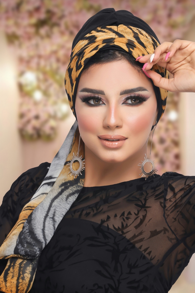 Turban Multi-way two pieces crepe material * chiffon - Smile Turbans - 1185