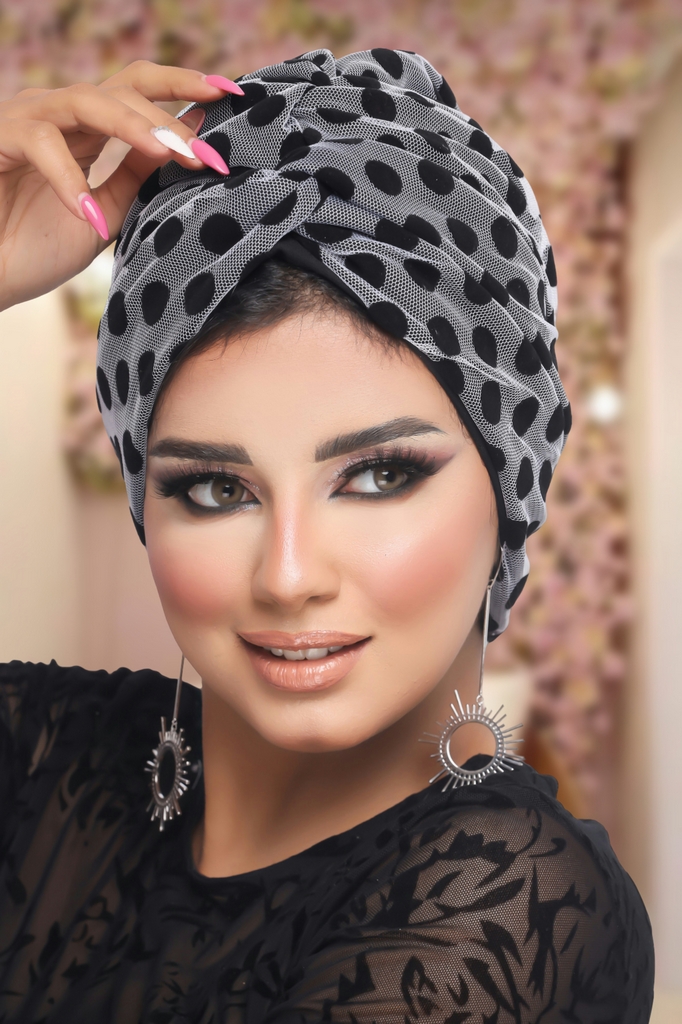 turban Crocs one piece Tulle Material - Smile Turbans - 1205
