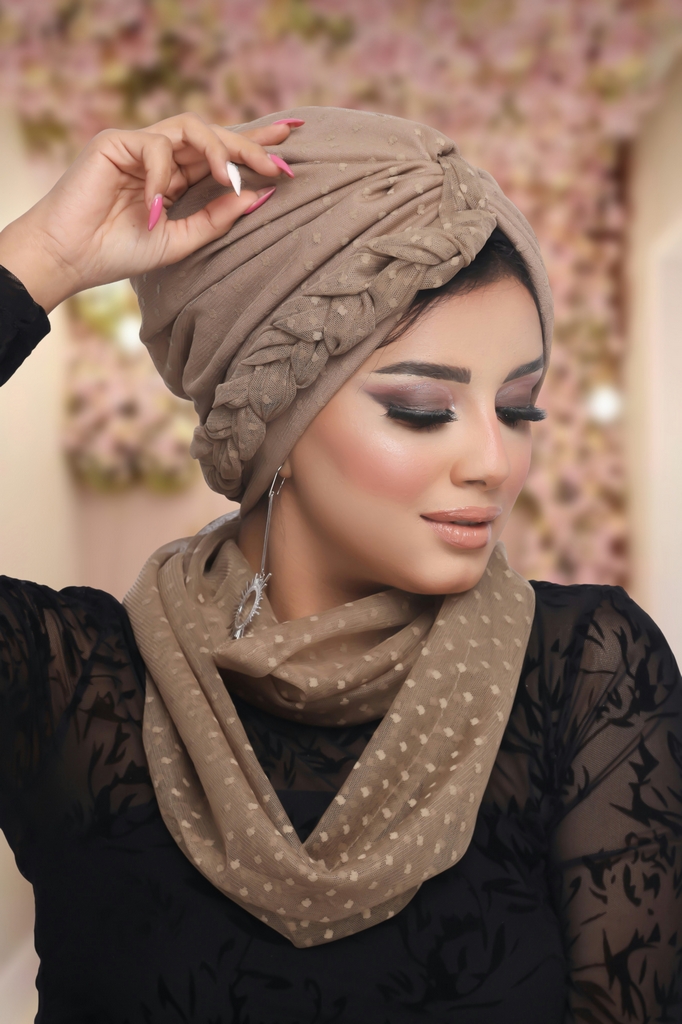 Turban  & Scarf plexus Tulle Material - Smile Turbans - 1222