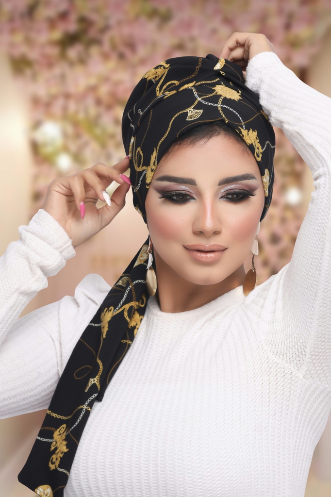 Turban Multi way tie Rosaline material - Smile Turbans - 1235