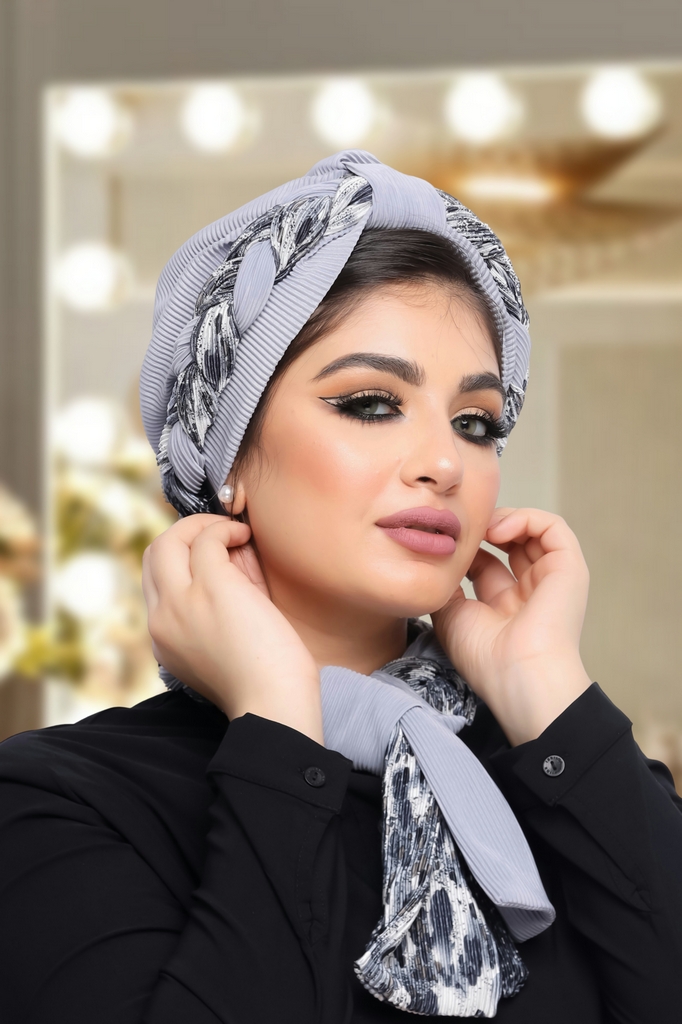 Turban  & Scarf plexus Bliss satin material - Smile Turbans - 1247