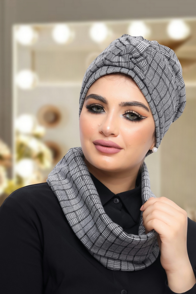 Turban  & Scarf Artichoke Rosaline material - Smile Turbans - 1250