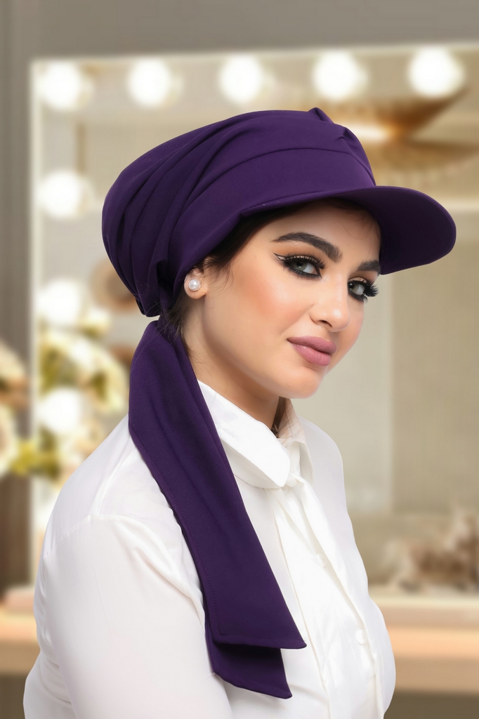 cap One piece cap with tie crepe - Smile Turbans - 1263
