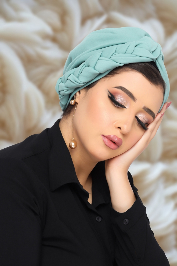 Turban  & Scarf Plait it on one side crepe - Smile Turbans - 1287