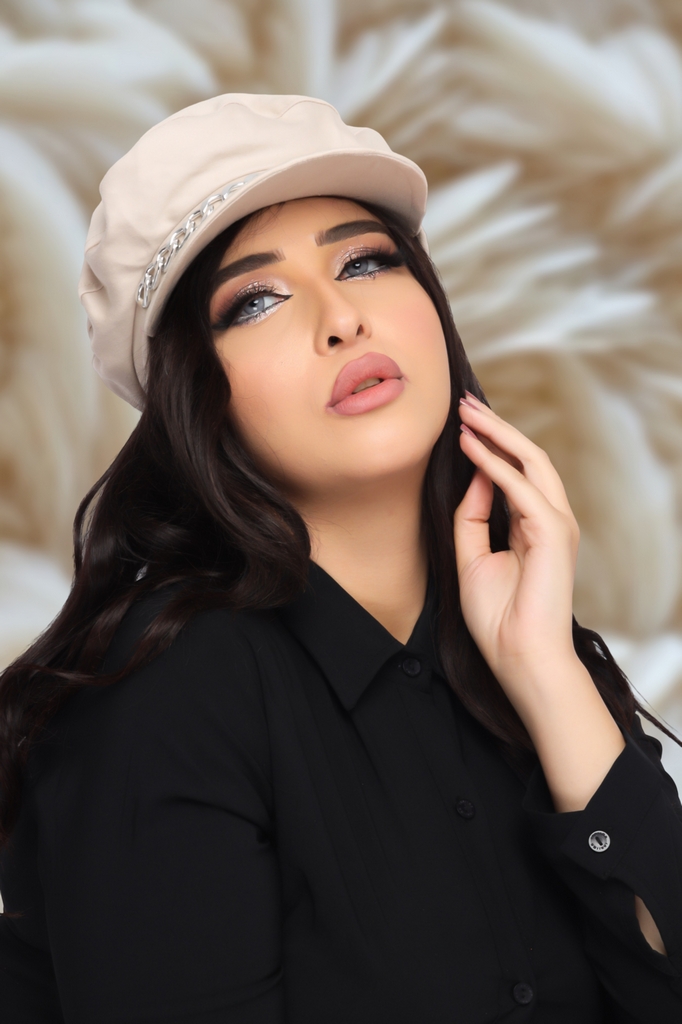 Beret beret with a brooch crepe - Smile Turbans - 1290