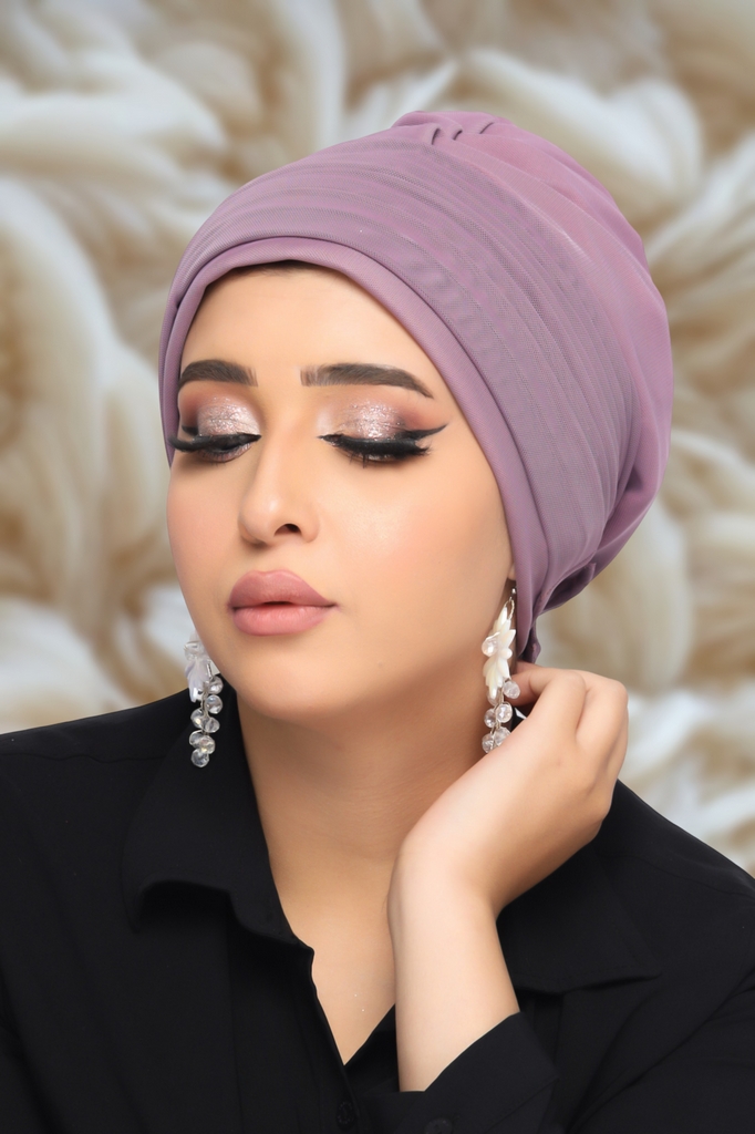 turban Darby With accessories Tulle Material - Smile Turbans - 1292