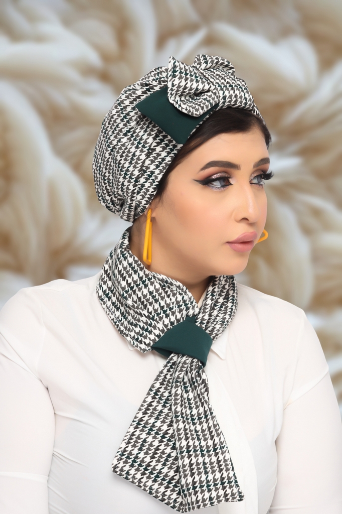 Turban  & Scarf Half a bow crepe material - Smile Turbans - 1303