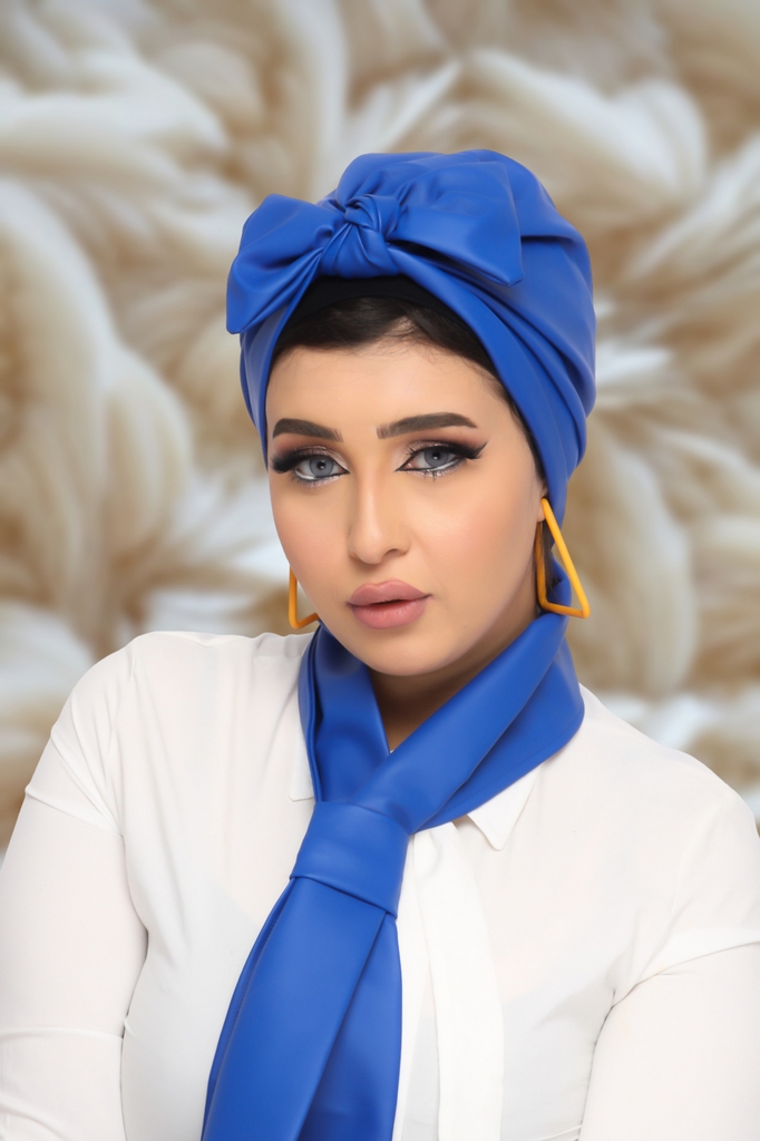 Turban  & Scarf Bow leather - Smile Turbans - 1306