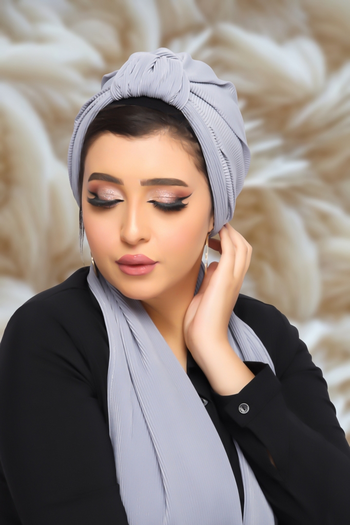 Turban  & Scarf Crown two pieces Bliss satin material - Smile Turbans - 1316