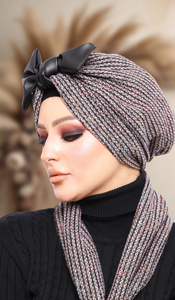 Turban  & Scarf bow wool - Smile Turbans - 1342