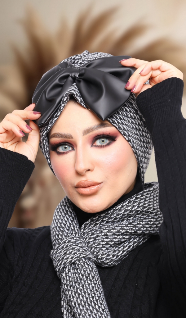 Turban  & Scarf bow wool - Smile Turbans - 1345