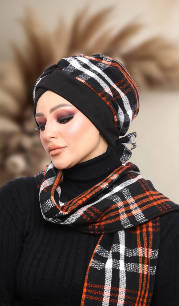 Turban  & Scarf One direction is a bow and the other is a cross Gogh - Smile Turbans - 1353