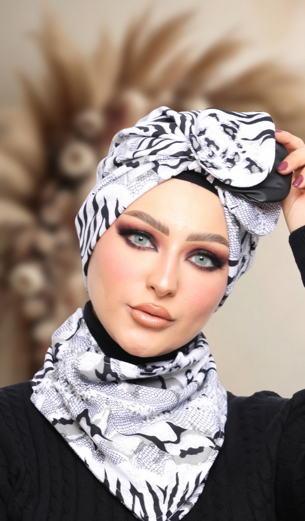 Turban  & Scarf Wire crepe - Smile Turbans - 1354
