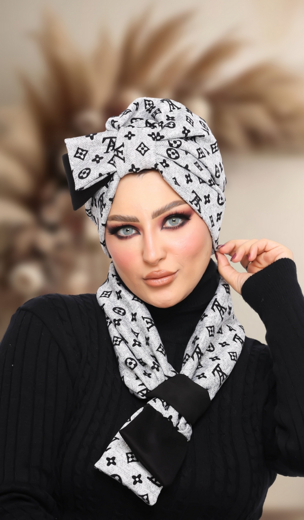 Turban  & Scarf Half a bow, one piece brooch - Smile Turbans - 1359
